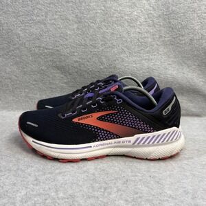 Brooks Adrenaline GTS 22 Womens Shoes Size 9.5 Black & Purple Running Sneakers